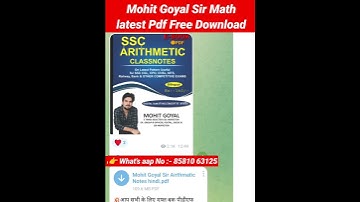 mohit goyal arithmetic class notes pdf free on telegram link | mohit goyal arithmetic notes review
