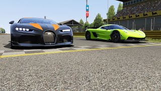 Koenigsegg Jesko vs Bugatti Chiron Super Sport 300+ at Monza Full Course