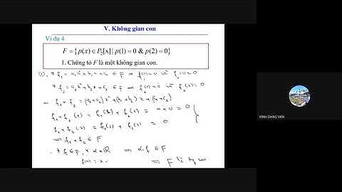 Đại số tuyến tính: Không gian con