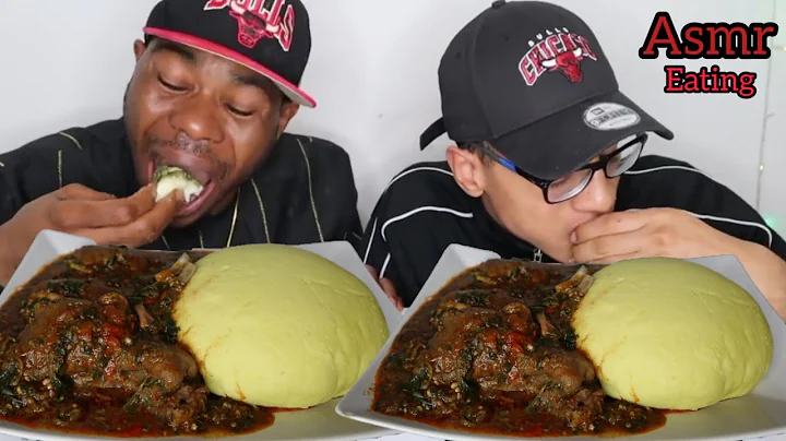Big Bites Fufu And Efo Riro Or Vegetable Soup With Goat Meat African Food Challenge | Germany