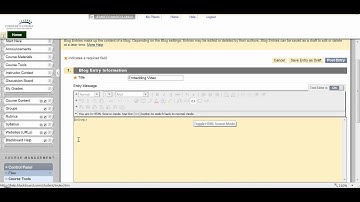 Embed video into Blackboard Blog