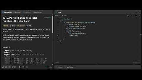 LeetCode 1010. Pairs of Songs With Total Durations Divisible by 60 