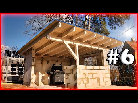 Building garden kitchen #6 - Building roof - truss | OSB | gutter | welding membrane