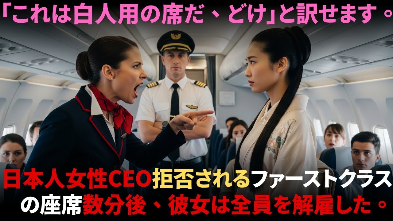 日本人女性CEOがファーストクラスの座席を拒否される – 数分後、彼女は全員を解雇した。