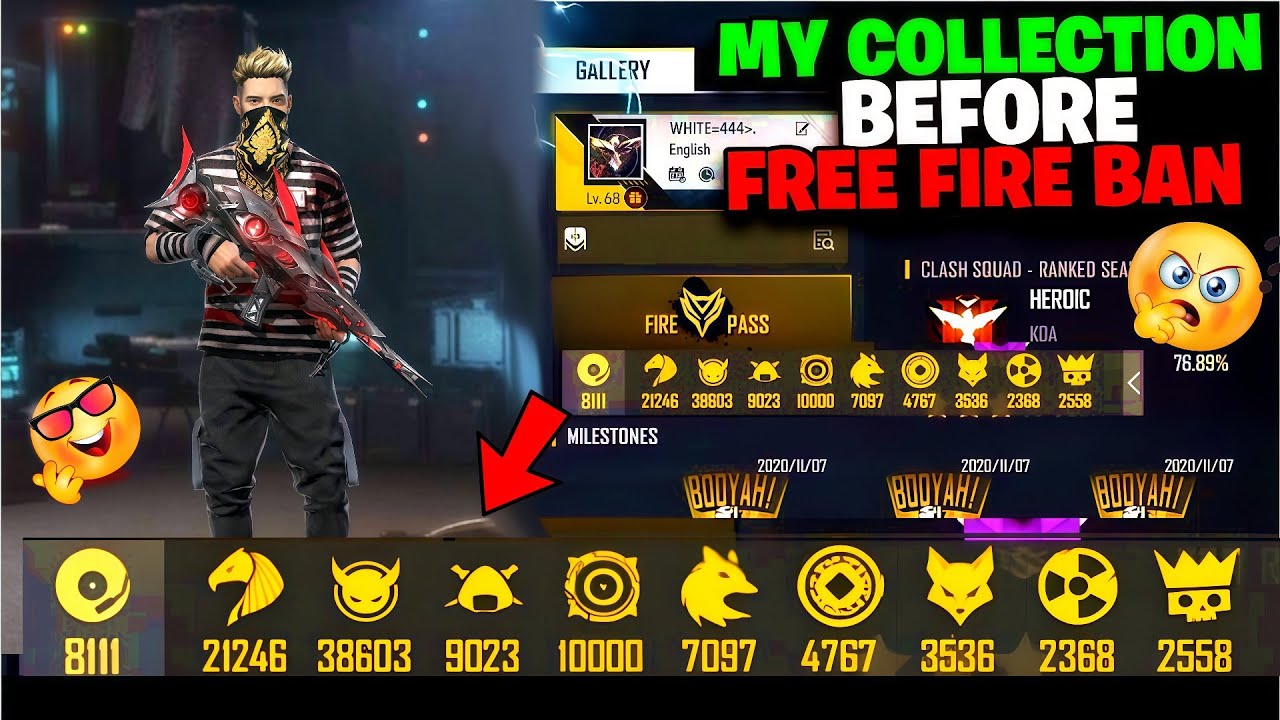 My Collection Before Free Fire Got Ban