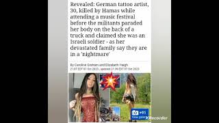 Shani Louk, 30 a tattoo artist allegedly ki!!ed by Hamas while attending a music festival