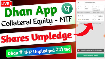 How to unpledged shares in Dhan app 2023 ✅ | Dhan App Collateral Equity Money | Dhan App MTF Margin