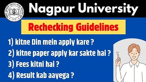 Rechecking ko kitne Din mein apply kare | RTMNU Nagpur University | Days Fees | papers Result