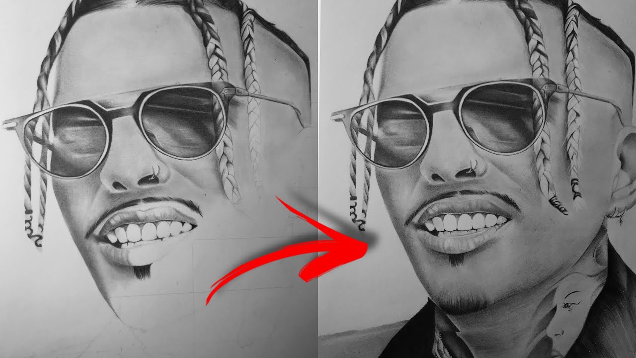 Dibujo de Rauw alejandro || Drawing RAUW ALEJANDRO - YouTube