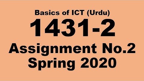 AIOU Code 1431 (U) Solved Assignment No.2 Spring 2020