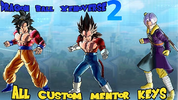 Dragon Ball Xenoverse 2 : All Custom Mentor Keys Showcase