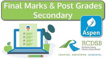 Aspen Report Card Updating Final Marks & Posting Grades—Secondary