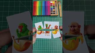 DIY Cute Emojis🦒🍍🥭 #art #craft #minicombo #artscraft #artandcraft