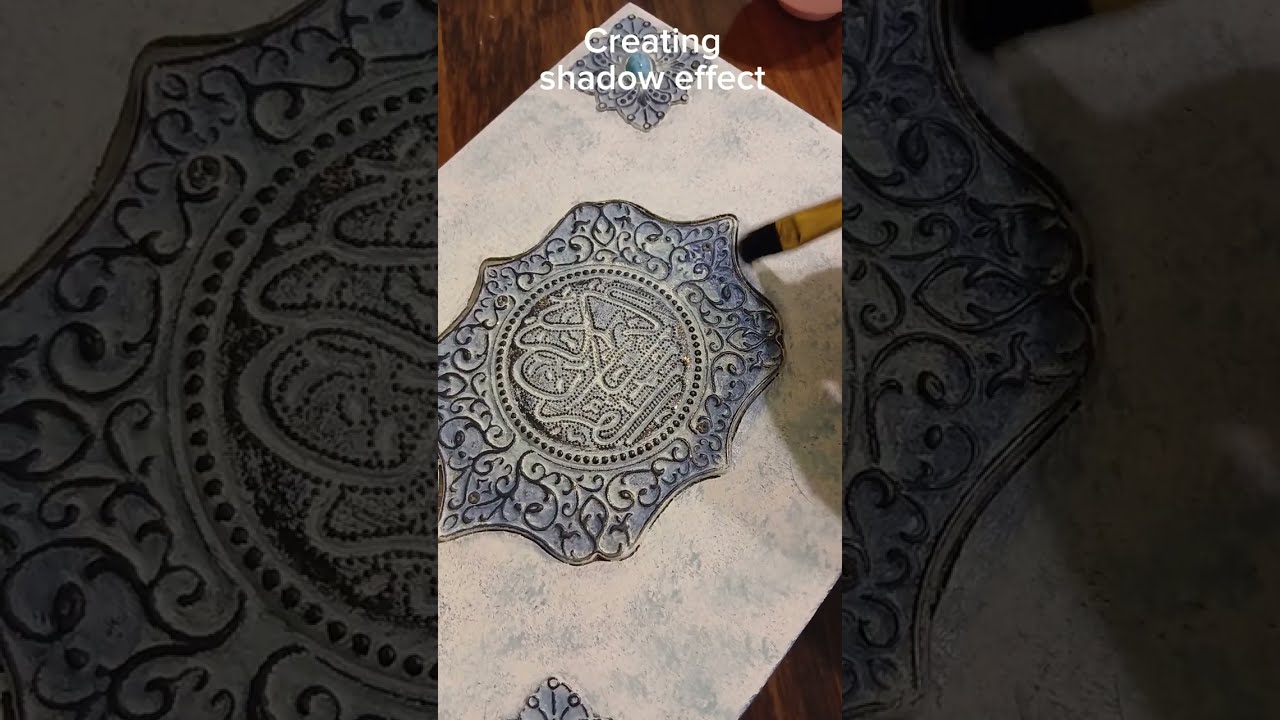 Watch me transform an old Quran box Colour combinations: Antique white, Ice blue, Navy, gold accents