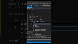C++ : Printing Pattern (Reverse Pyramid with Numbers) #shorts #youtubeshorts