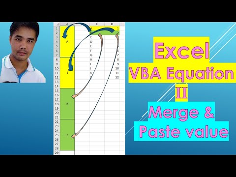 สอน Excel VBA Equation 2 การรวมเซลล์ (merge) และวางค่าสลับกันแบบที่ 2