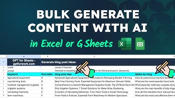 Bulk generate content with AI and Google Sheets or Excel