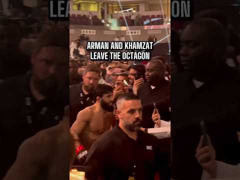 Arman Tsarukyan And Khamzat Chimaev Leave The Octagon After Arman S Victory UFCQatar 