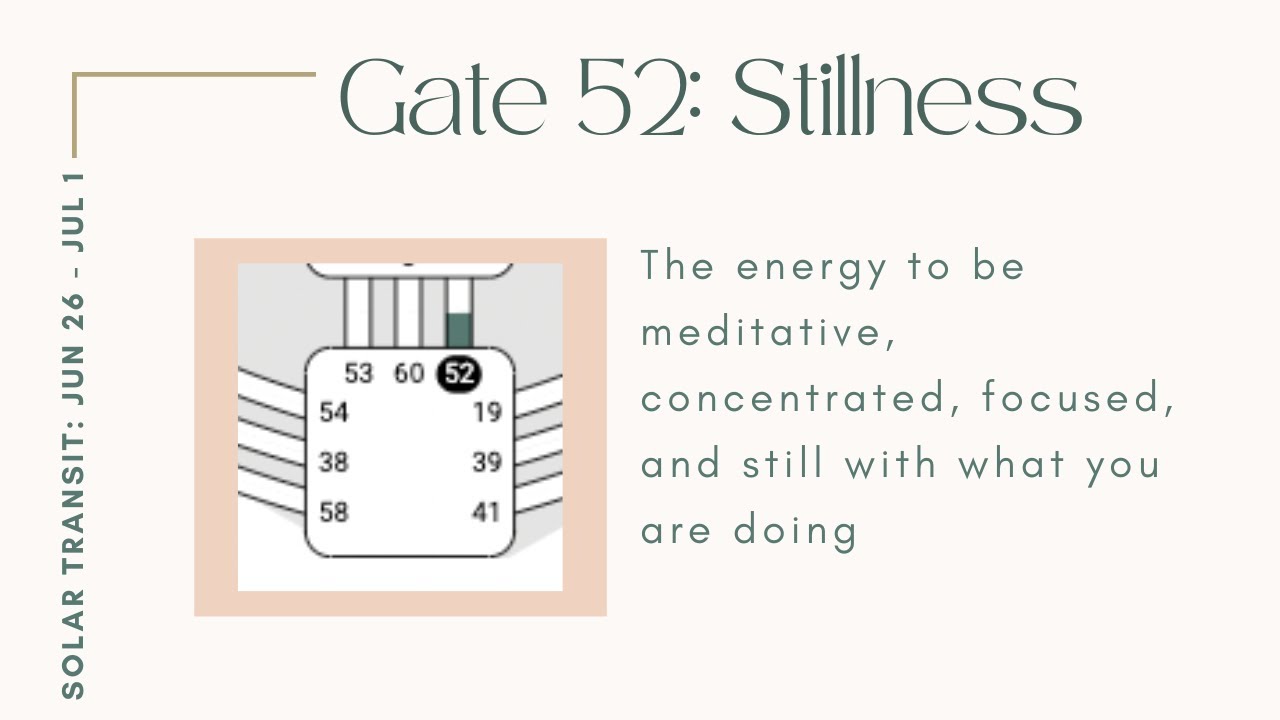 Human Design Solar Transit - Gate 52: Stillness