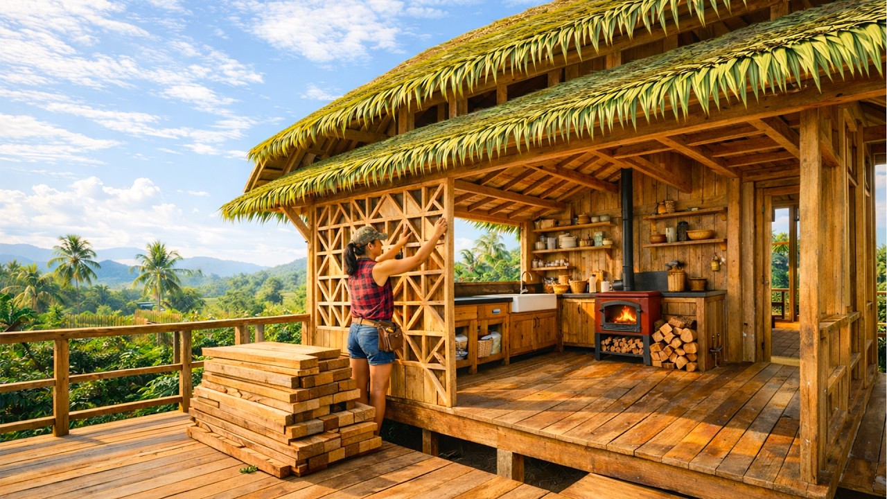 Leaving civilization behind, the girl built her wooden house in just 168 days. | @LýThịCa-l2y