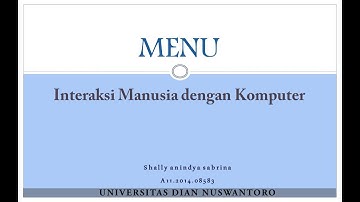 Interaksi Manusia dengan Komputer, Materi IMK-MENU [Shalli A.S/ Dosen Ifan Rizqa] Udinus