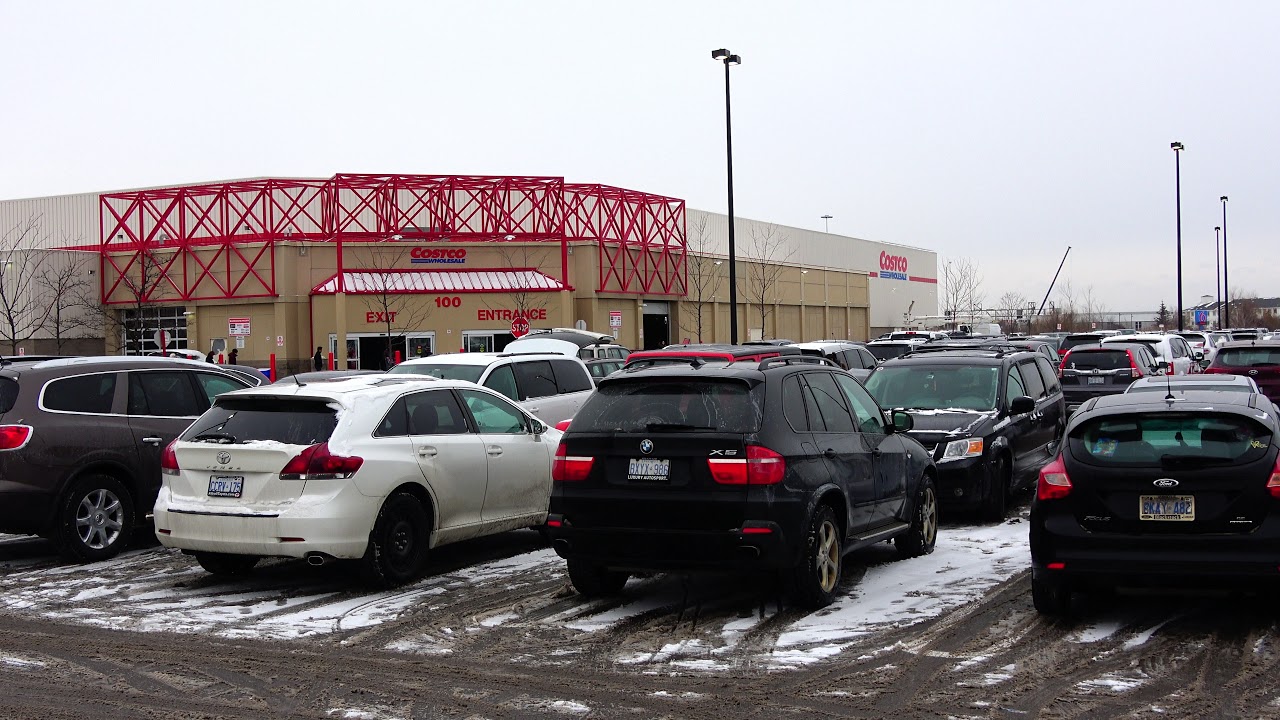 [4K] Slush in Parking lot of Costco Wholesale (Supermarket) Canada