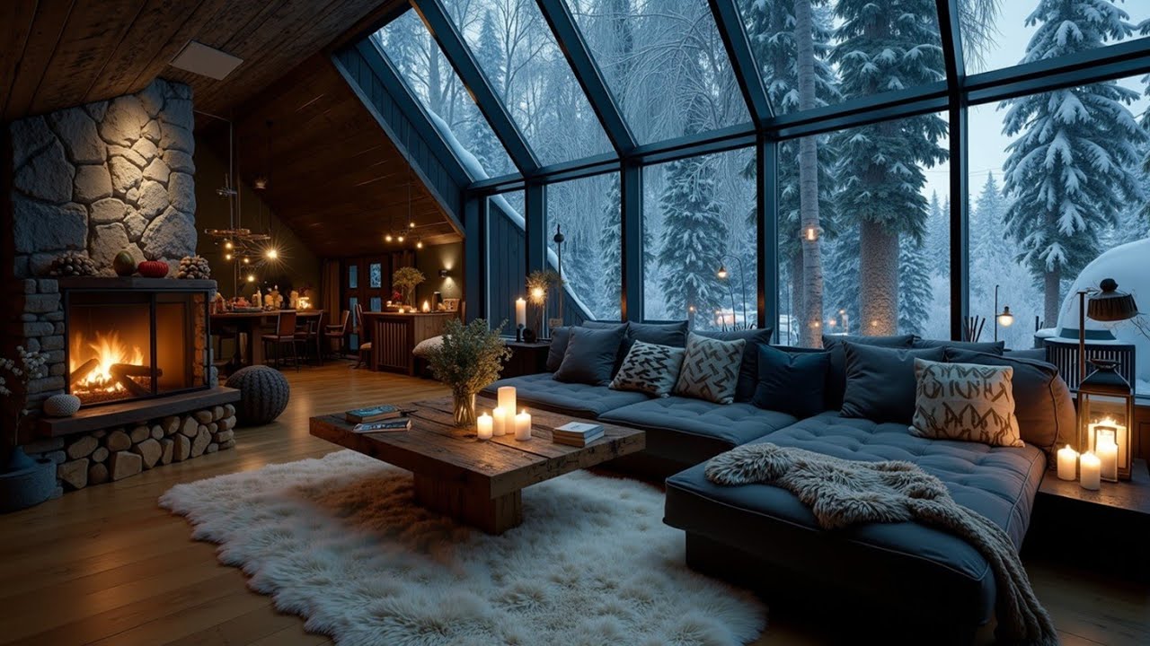 3 часа спокойной зимней фортепианной музыки | Уютная атмосфера камина для глубокой релаксации