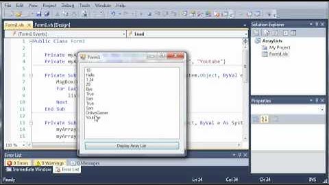 Visual Basic Tutorial - 82 - More On ArrayLists Part 3