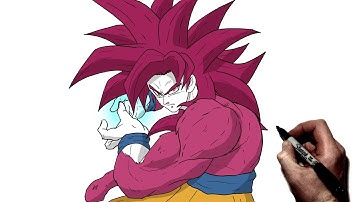 How To Draw SSJ4 Kamehameha | Step By Step | Daima