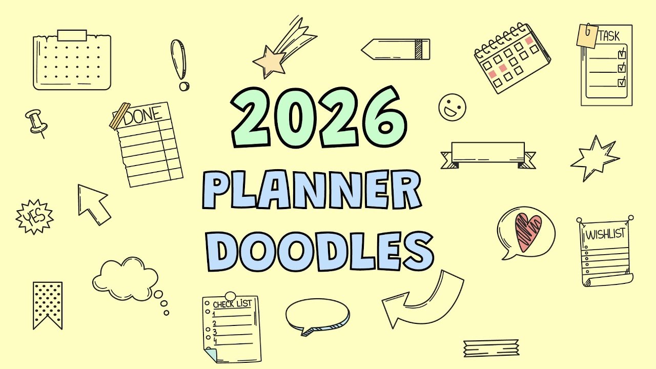 Planner Doodle Ideas |  Easy Planner Doodle Icons | Doodle Planner 2026 | neensdoodles 