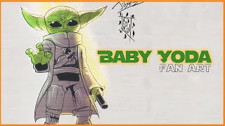 The Mandolorian Fan Art : Baby Yoda!