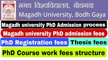 Magadh University PhD admission fees, Phd Registration fees, Phd thesis fees #phd #magadhuniversity