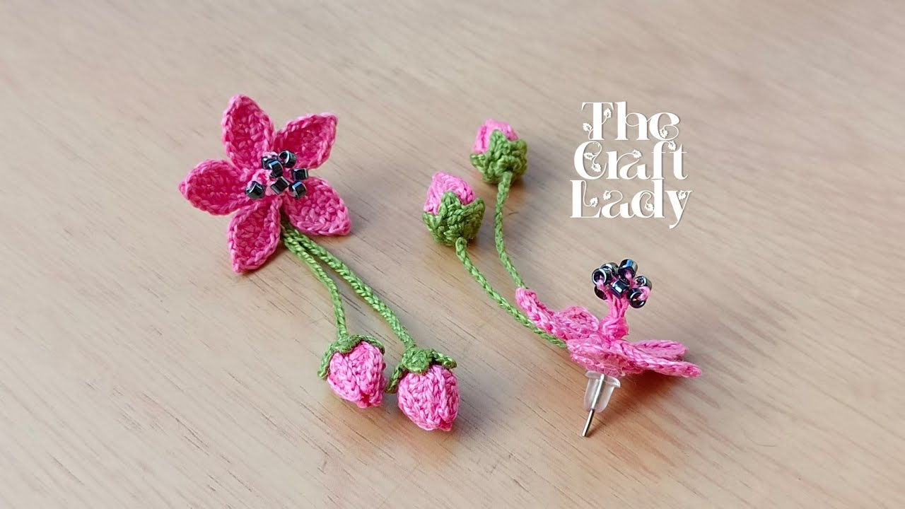 #Crochet Lilly Flower Earrings Tutorial - Part 1