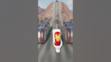 Weird Cars & Skibidi Toilet Multiple Bollards Crash | BeamNG.Drive