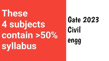 GATE Civil subject wise weightage || GATE 2023