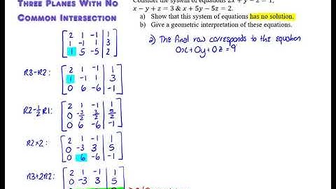 Geometric interpretation of simultaneous linear equations 3D PART 4
