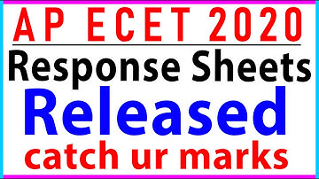 Ap Ecet 2020 Response Sheets Released Catch Ur Marks||Sai Info Zone||.