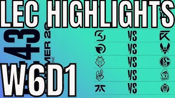 LEC Highlights ALL GAMES Week 6 Day 1 Summer 2020 League of Legends EULEC