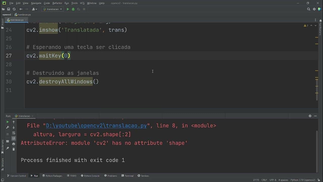 403 - Transladando a posição de uma imagem no OpenCV Python - YouTube