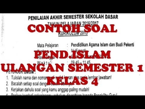 Soal Uas Pendidikan Agama Islam Kelas 4 Semester 1 Kurikulum 2013