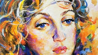 美人画　油彩画 美人油画