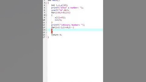 Program to convert Decimal to Binary number