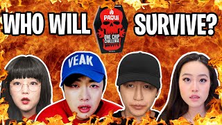 ASMR Mukbangers try the DEADLY ONE CHIP CHALLENGE ? Who will Survive