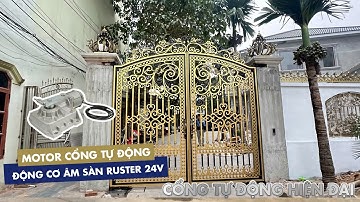 CỔNG NHÔM ĐÚC  2 CÁNH HIỆN ĐẠI - MOTOR ÂM SÀN RUSTER 24V/600KG | Ruster Việt Nam