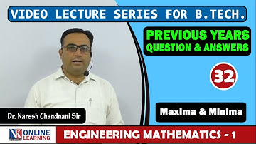 Previous Year Question based on Maxima and Minima Lecture -32 | by Dr. Naresh Chandnani | NK Pub....