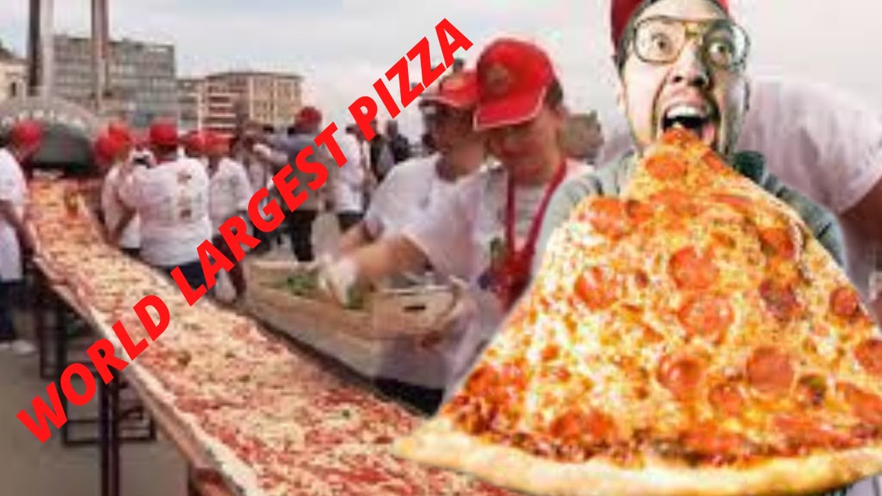 FOOD CHALLENGE: Eating the world's largest pizza challenge - YouTube
