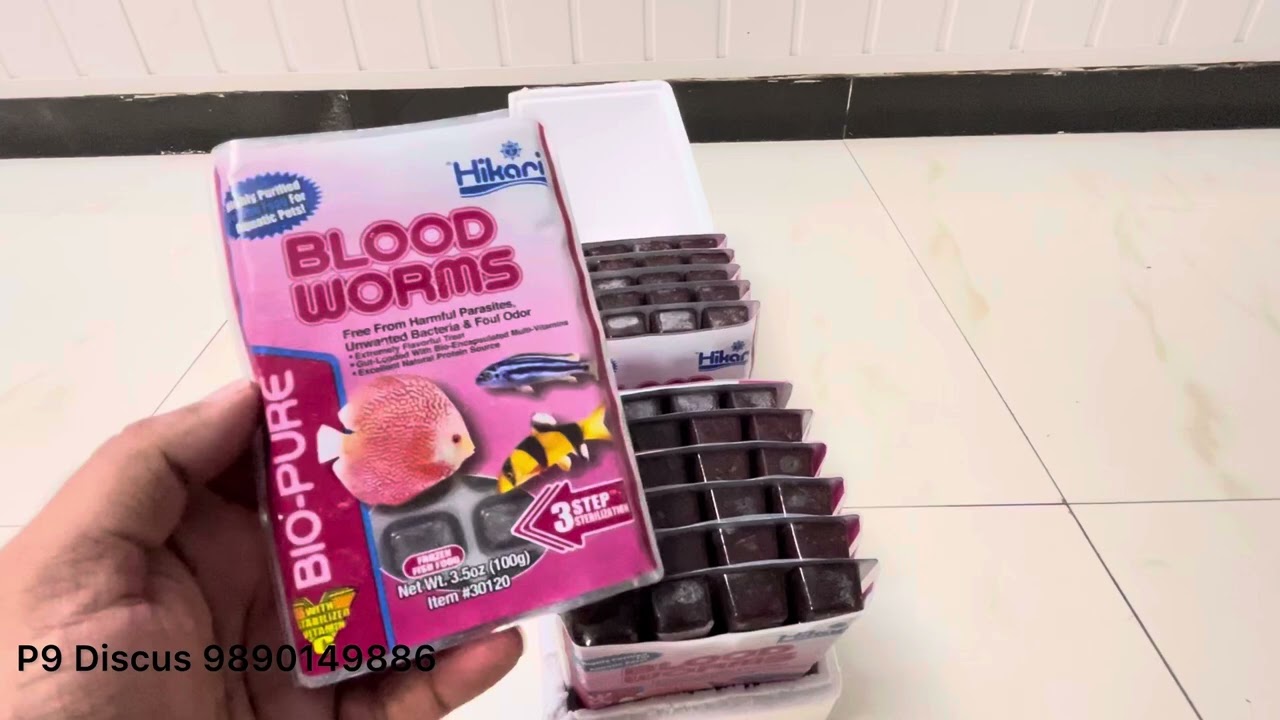 Hikari Frozen Bloodworms & Aqua M Frozen Bloodworms unboxed | discus fish food | frozen food