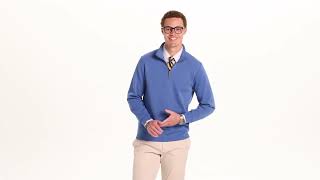 Brooks Brothers Double-Knit 1/4-Zip With Custom Embroidery