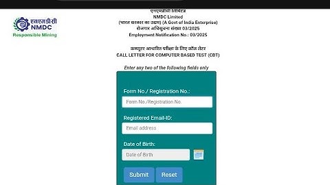 NMDC Admit Card 2025 Out/How To Download NMDC Admit Card 2025/NMDC 2025 Admit Card Download Link