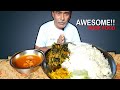 Grandfather Food Eating Rice With Sabji With Fish Curry With Alu Fry | Mukbang | asmr | MaddyEats